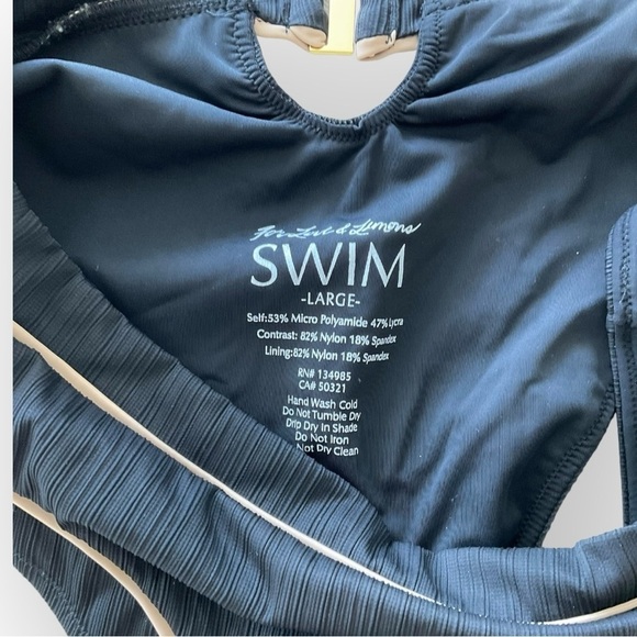 For Love & Lemons La Mer Black High Waist Bikini Bottom L - Picture 5 of 7